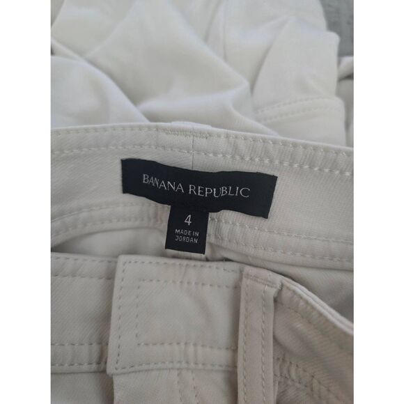 Women's Banana Republic High Waisted Stretchy Dressy Cargo Pants Color Bone Ivor - Picture 8 of 13
